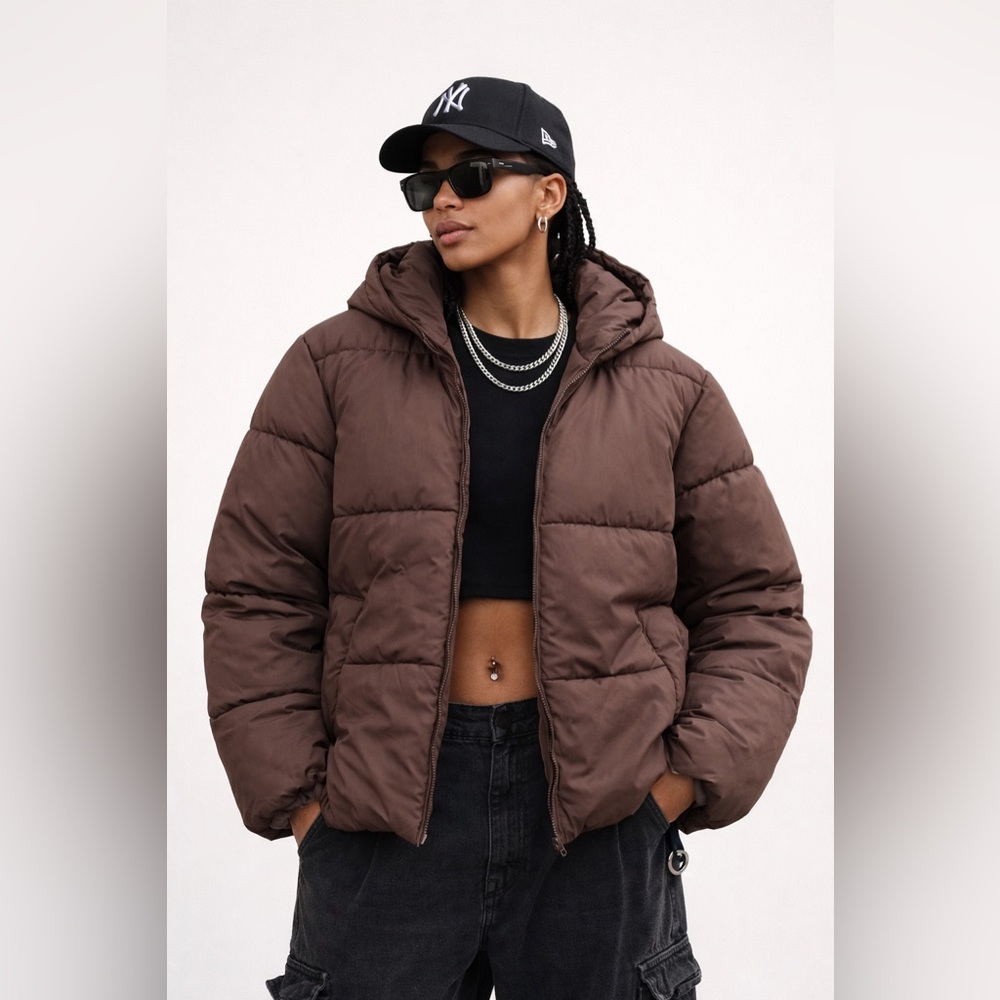 H&M Chocolate Brown Puffer Jacket